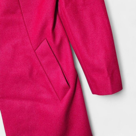 Rag & Bone Daine Long Single Breasted Wool Coat Deep Berry Red Office NWT - Picture 11 of 16